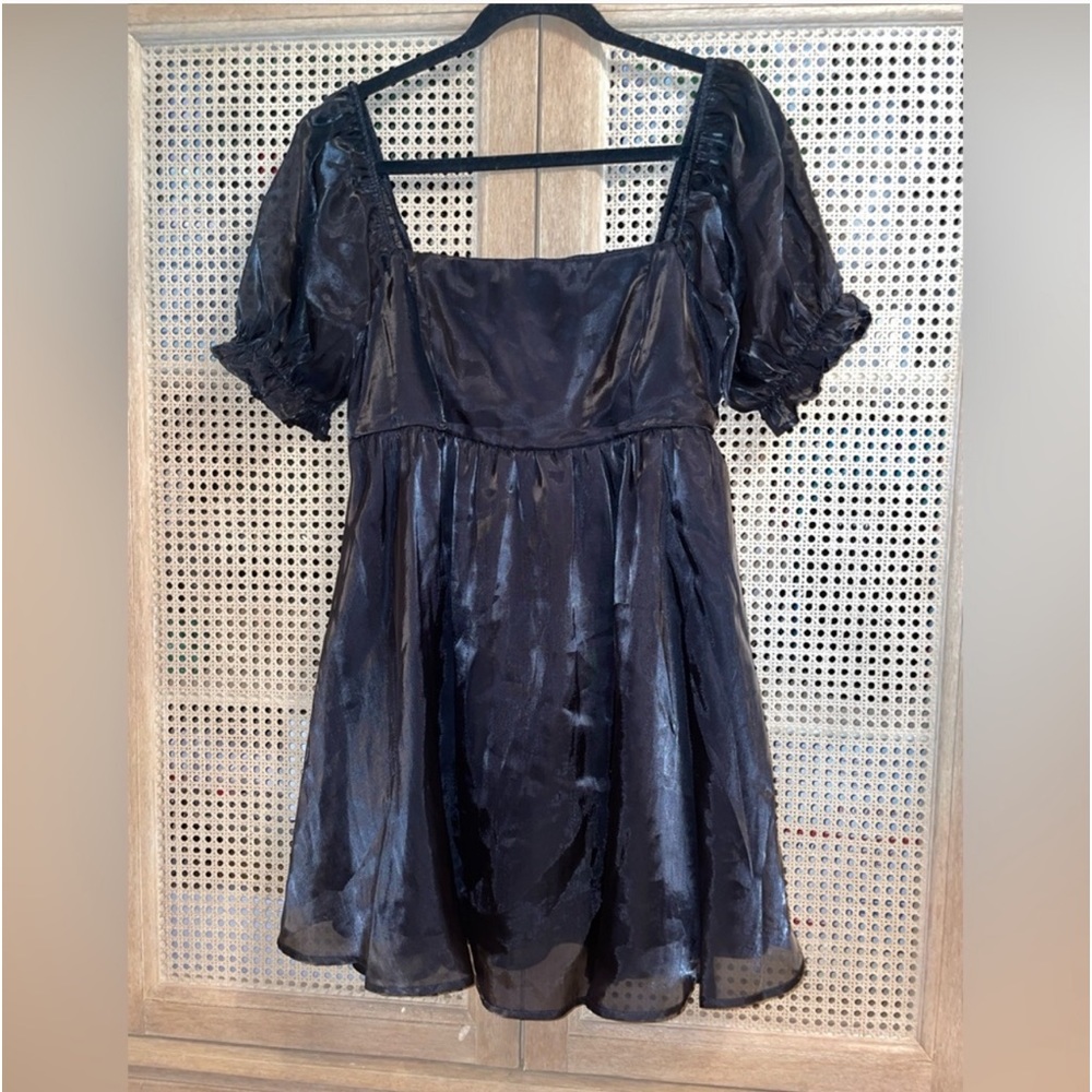 Thirty Thirty Black Iridescent Babydoll Bubble dress.
